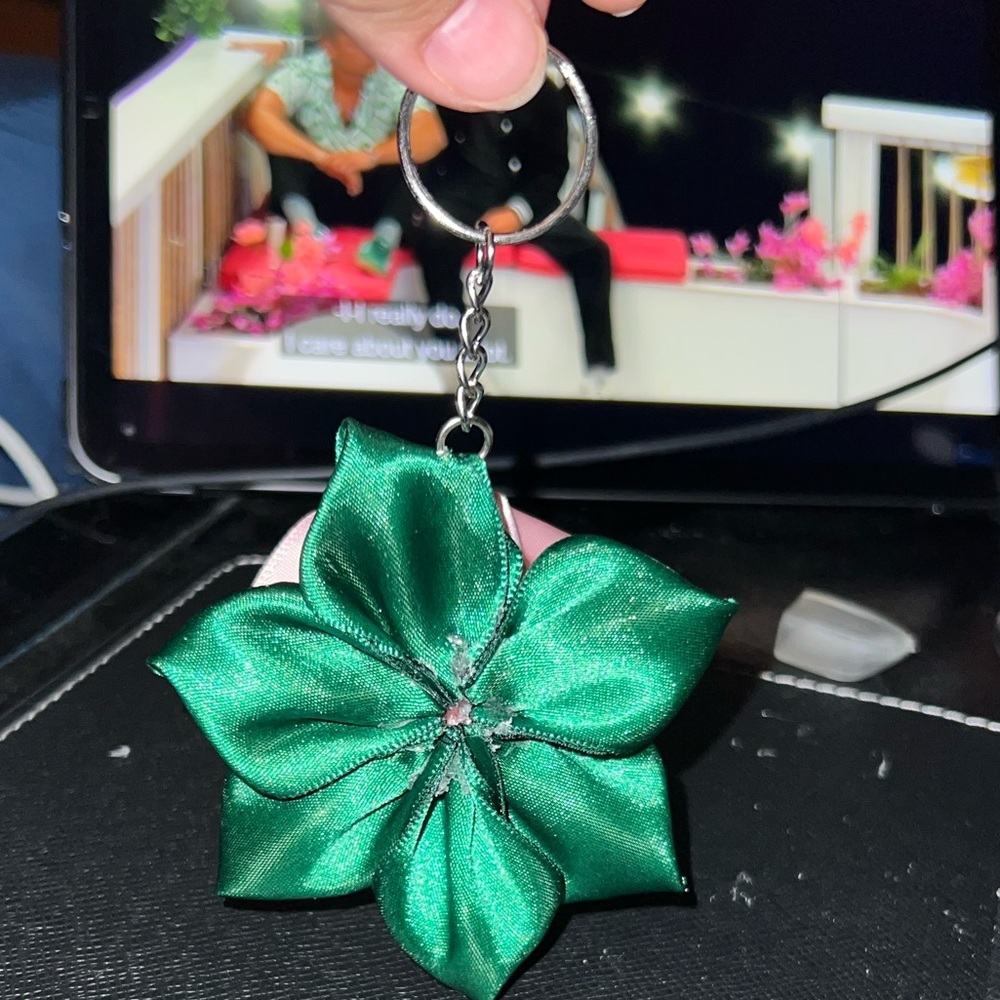Pink Rose Keychain Accessory - Picture 2 of 4